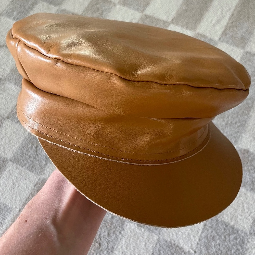 LACK OF COLOR 100% LEATHER CAP - Cognac